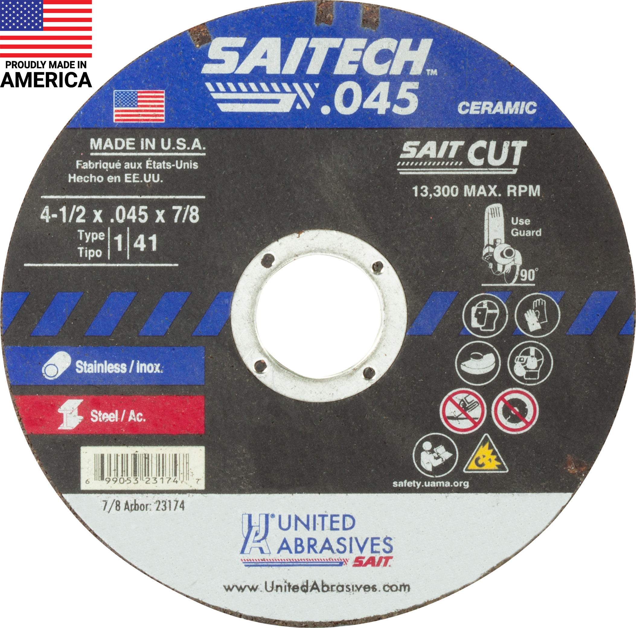 TM 4-1/2 X .045 X 7/8 SAITECH - Cutting Wheels